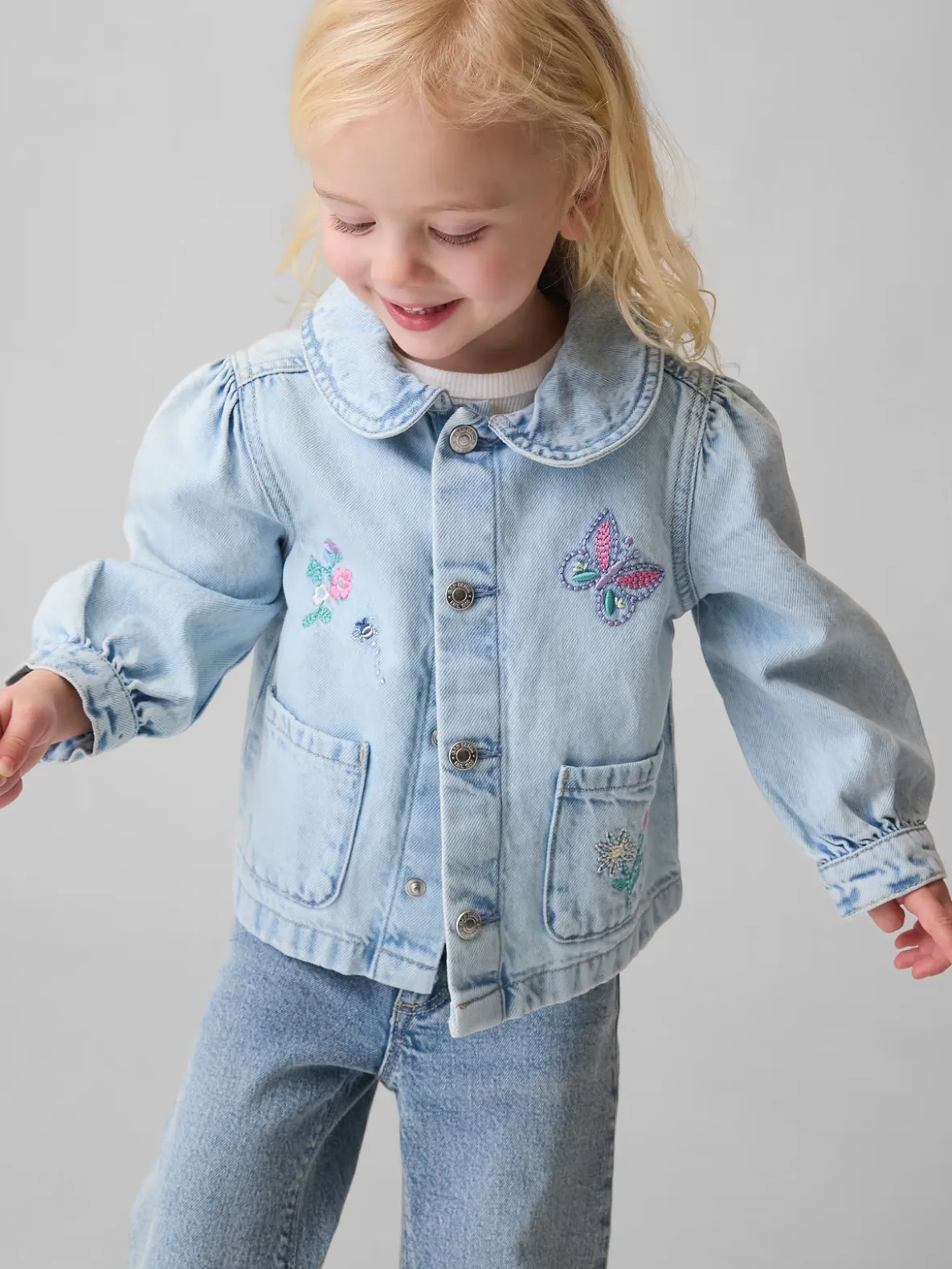Baby & Toddler Denim Embroidered Chore Jacket