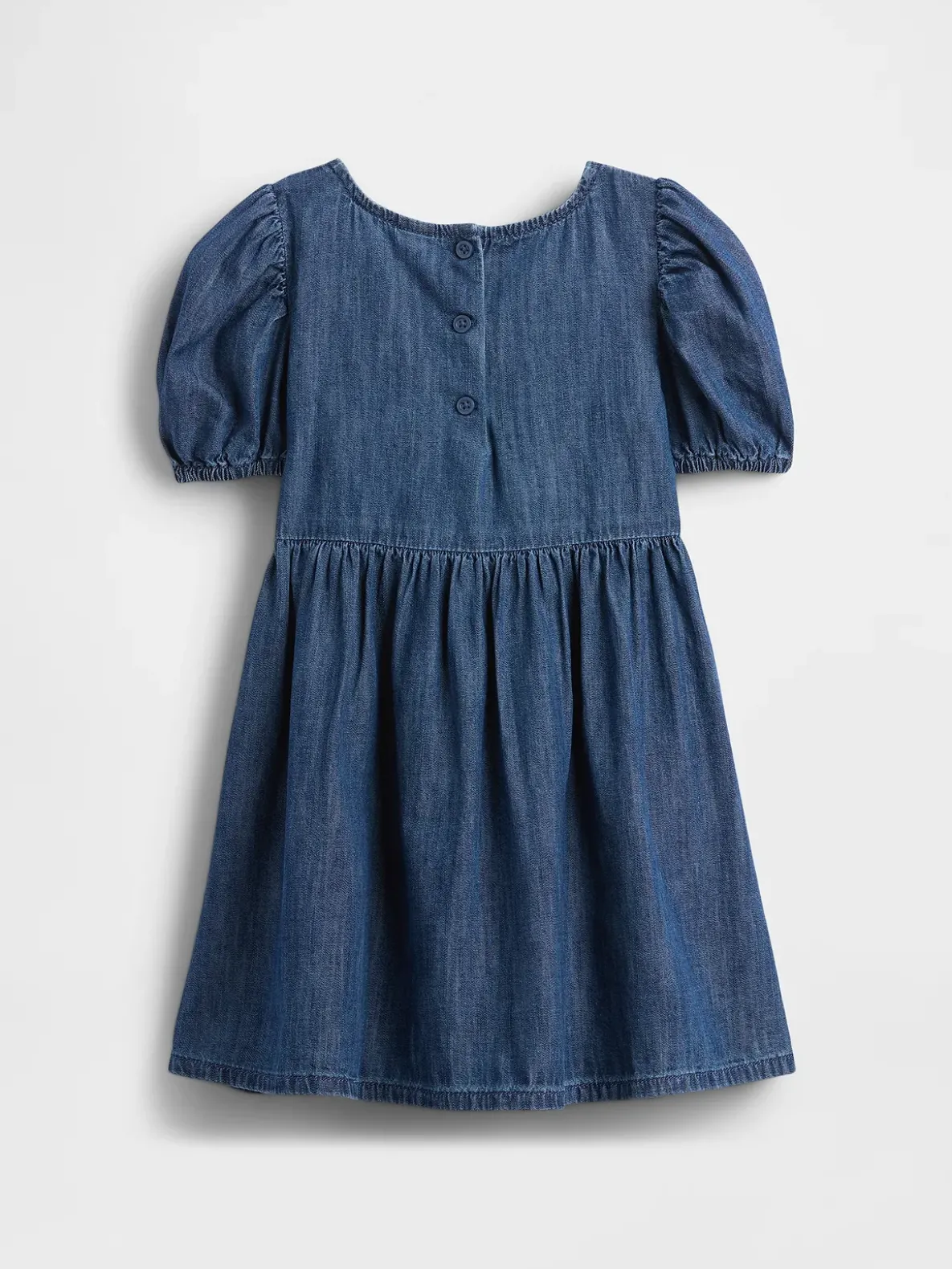 Baby & Toddler Denim Puff-Sleeve Bow Dress