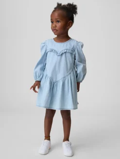 Baby & Toddler Denim Ruffle Heart Dress