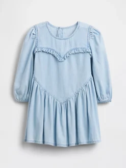 Baby & Toddler Denim Ruffle Heart Dress