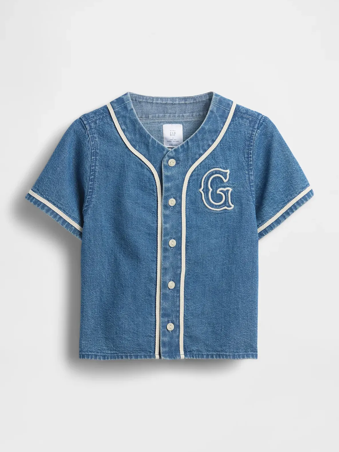 Baby & Toddler Denim Varsity Logo Baseball Shirt