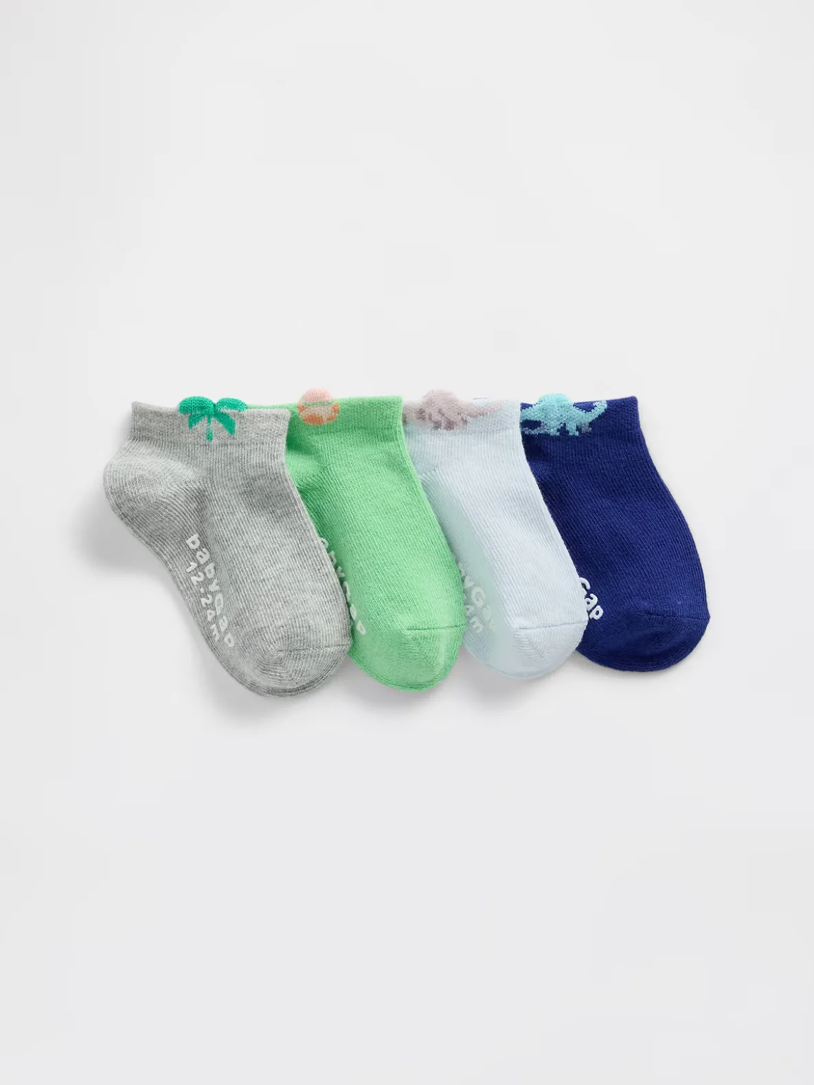 Baby & Toddler Dino No Show Socks (4-Pack)