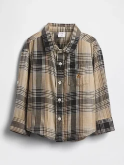 Baby & Toddler Double-Weave Plaid Shirt