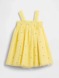 Baby & Toddler Embroidered Daisy Tulle Dress