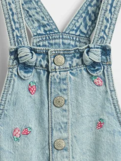 Baby & Toddler Embroidered Denim Shortalls