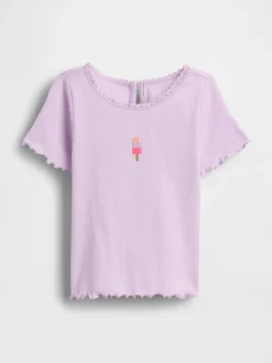 Baby & Toddler Embroidered Ice Cream Rib T-Shirt