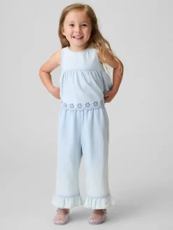 Baby & Toddler Eyelet Denim Outfit Set