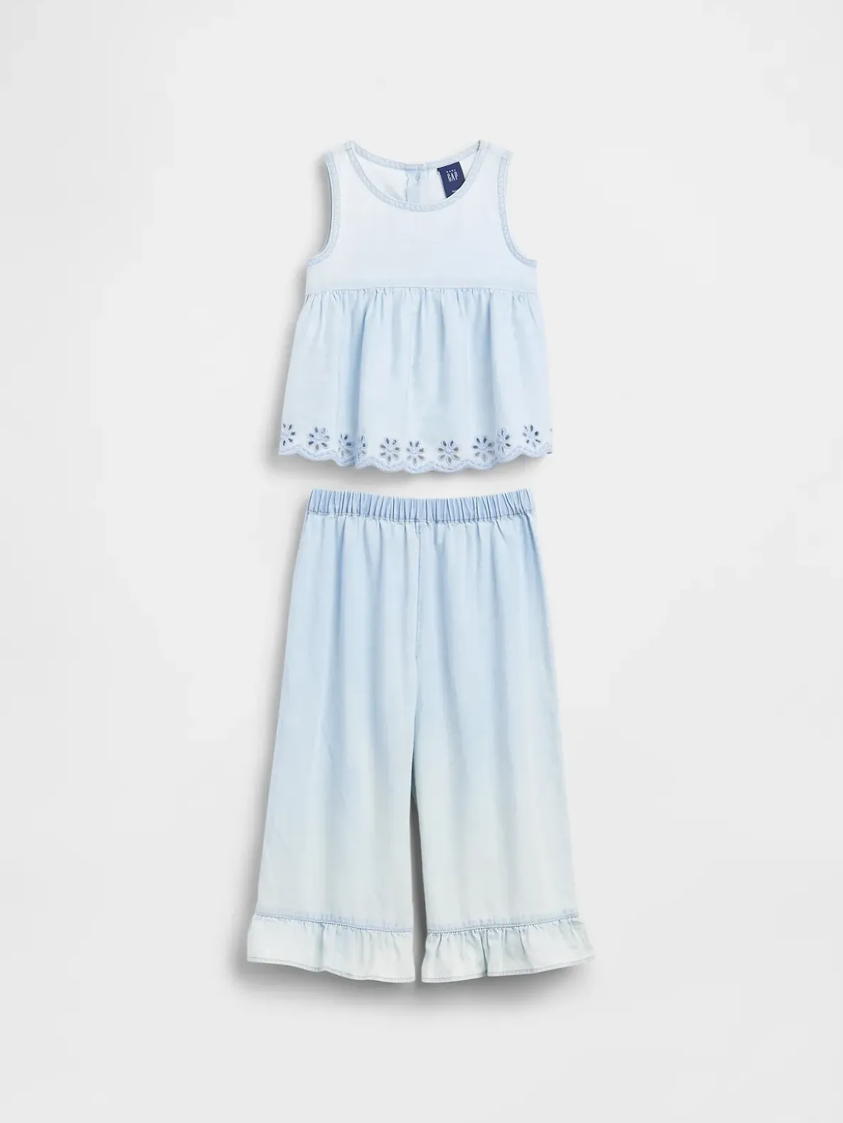 Baby & Toddler Eyelet Denim Outfit Set