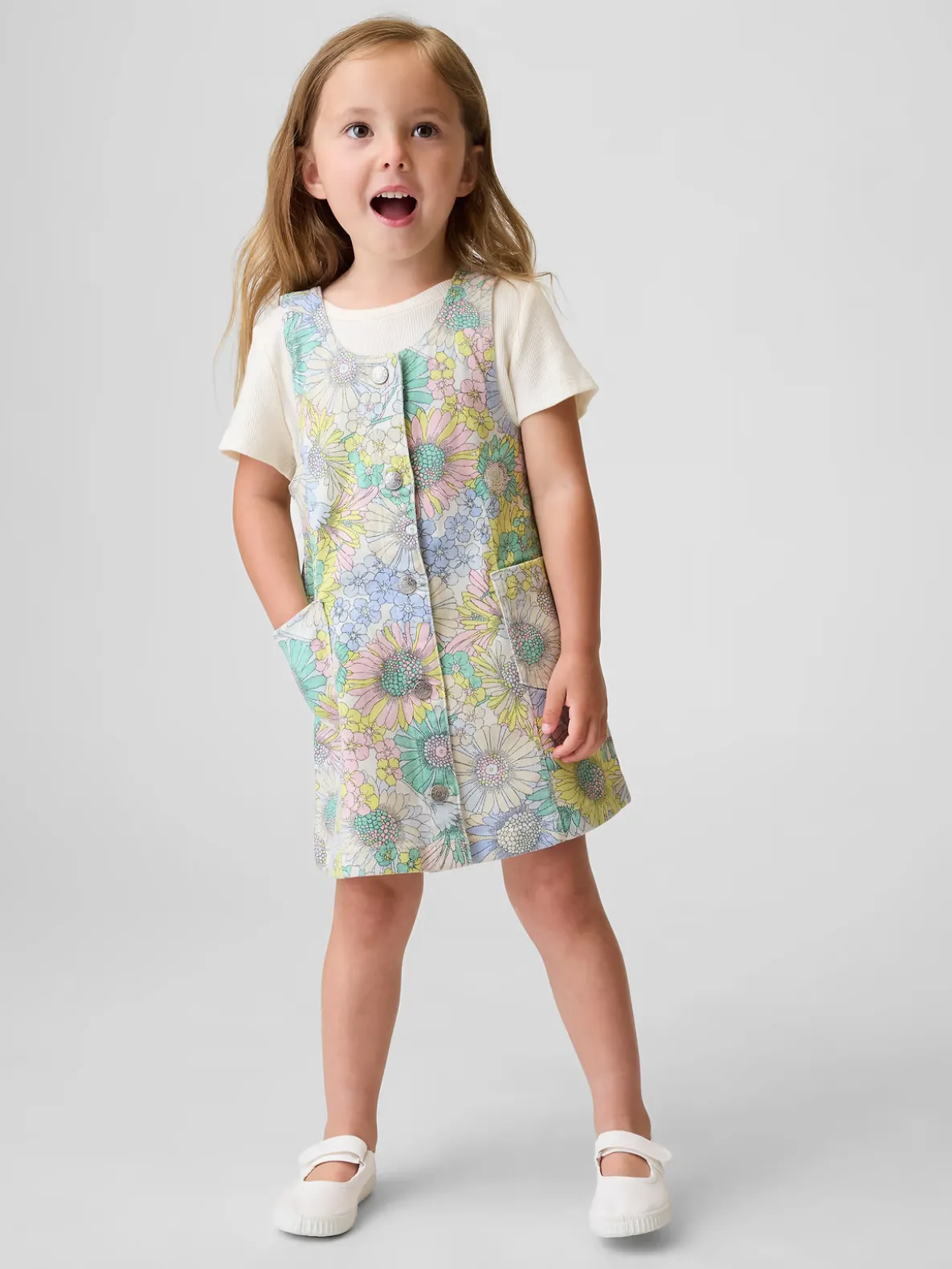 Baby & Toddler Floral Denim Jumper Dress