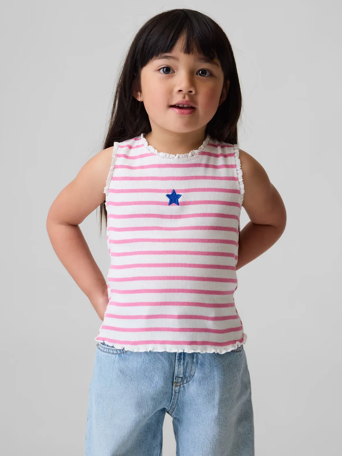 Baby & Toddler Graphic Stripe Rib Tank Top
