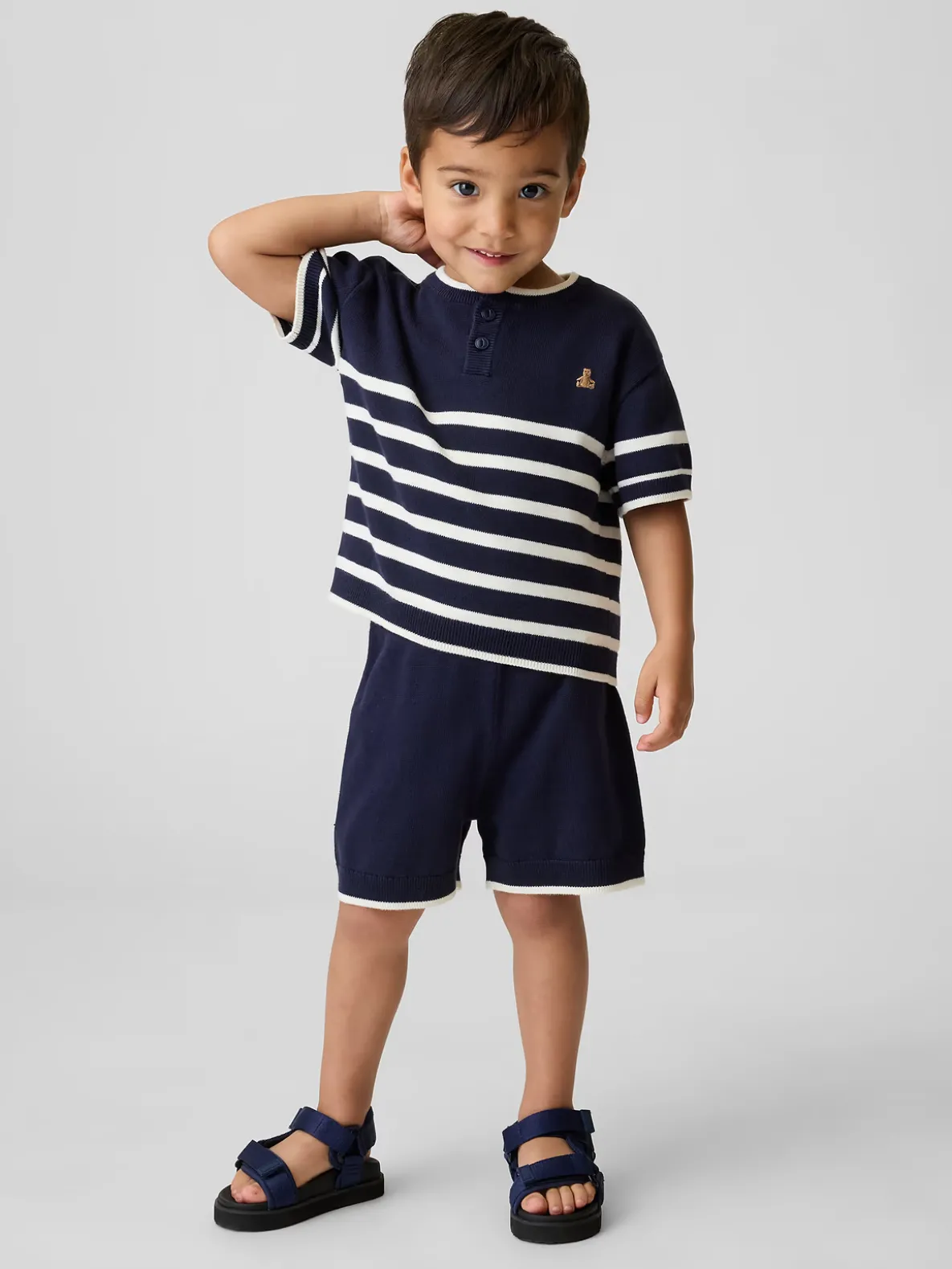 Baby & Toddler Henley Stripe Sweater Set
