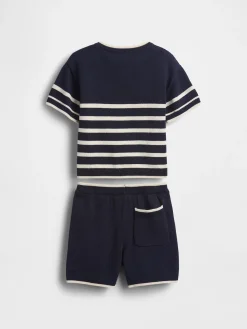 Baby & Toddler Henley Stripe Sweater Set