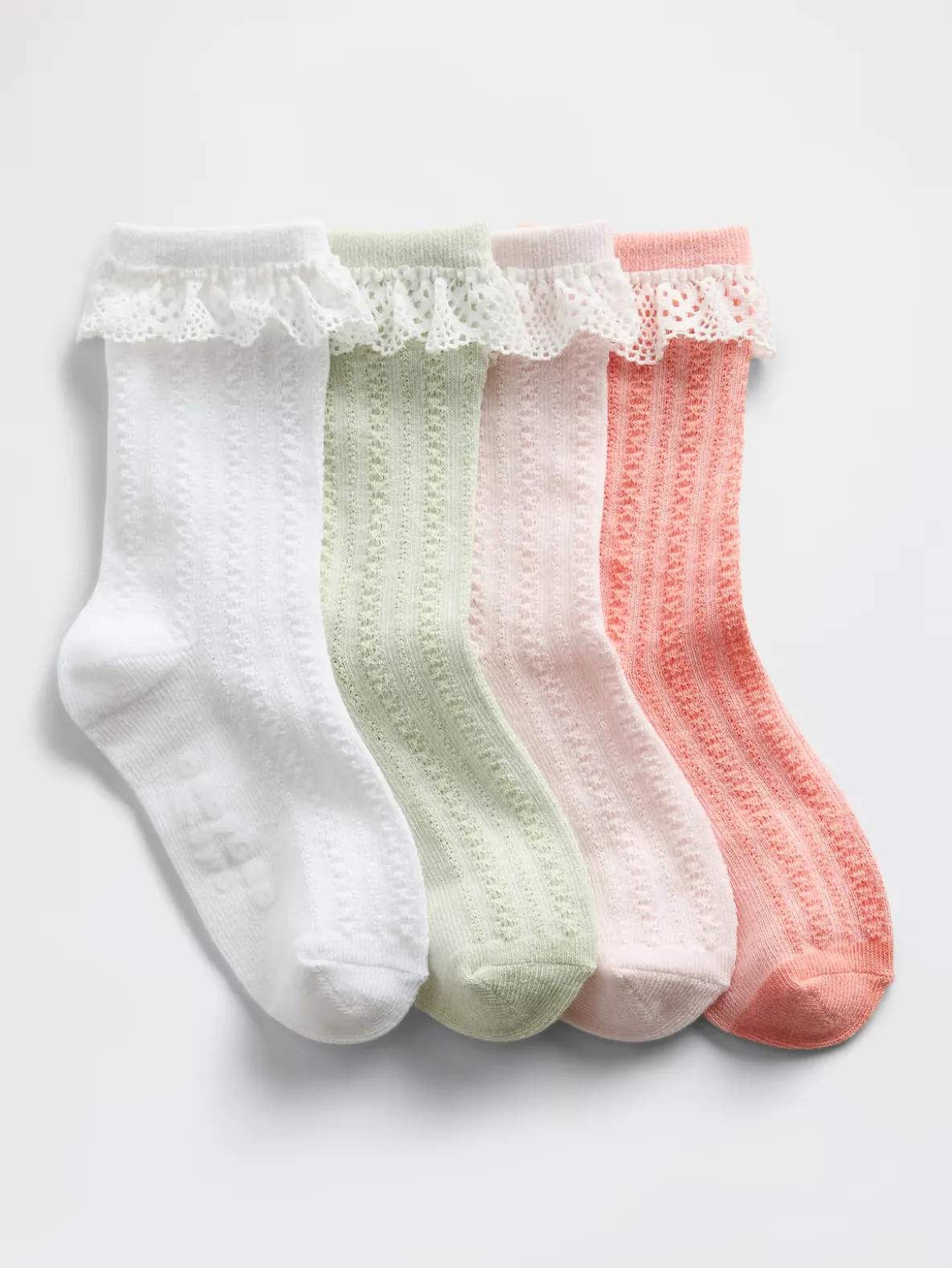 Baby & Toddler Lace-Trim Pointelle Crew Socks (4-Pack)