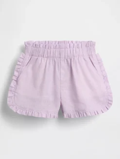 Baby & Toddler Linen-Cotton Ruffle Dolphin Shorts