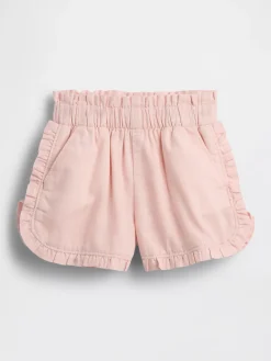 Baby & Toddler Linen-Cotton Ruffle Dolphin Shorts