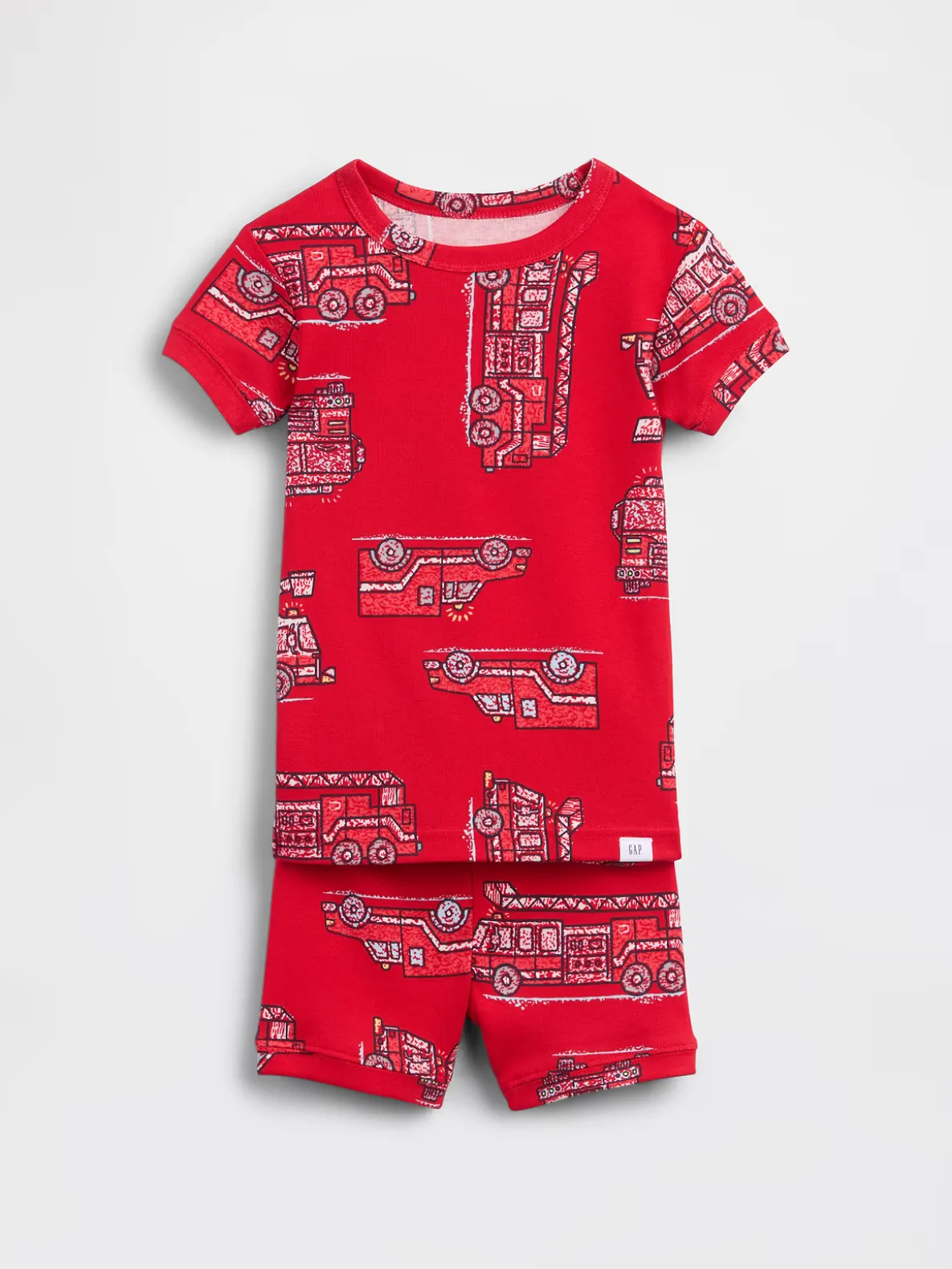 Baby & Toddler Organic Brushed Cotton Firetruck PJ Short Set
