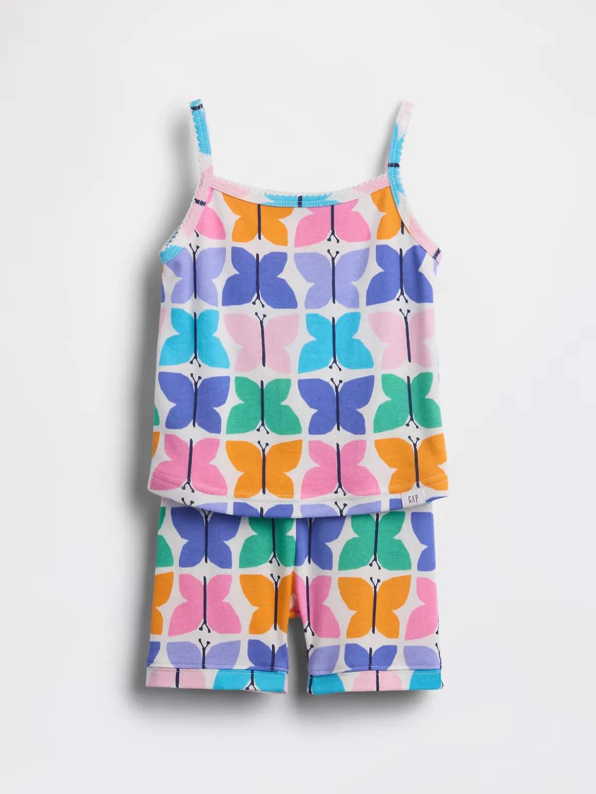 Baby & Toddler Organic Brushed Cotton Butterfly PJ Cami Short Set