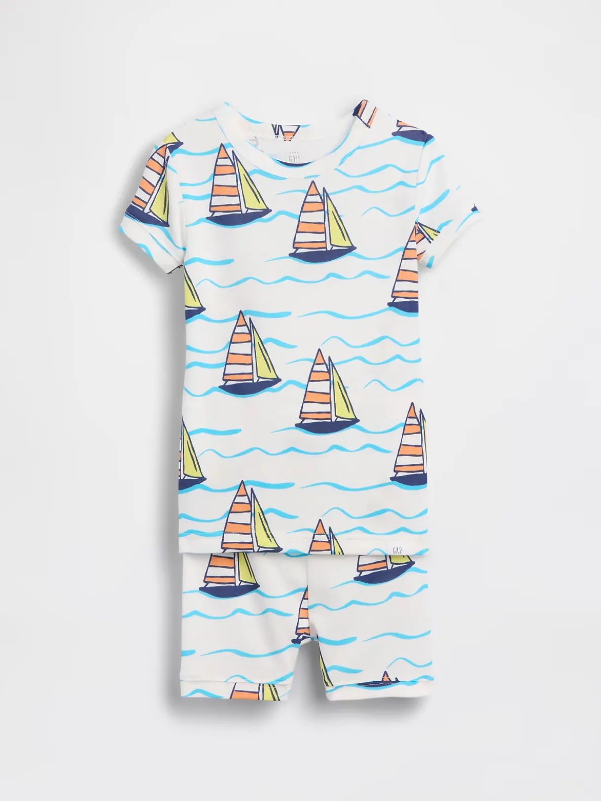 Baby & Toddler Organic Brushed Cotton Sailboat PJ Short Set
