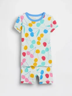 Baby & Toddler Organic Brushed Cotton Cherry PJ Short Set