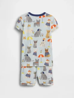 Baby & Toddler Organic Brushed Cotton Beach Dogs PJ Short Set