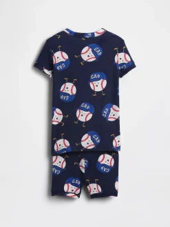 Baby & Toddler Organic Brushed Cotton Baseball PJ Short Set