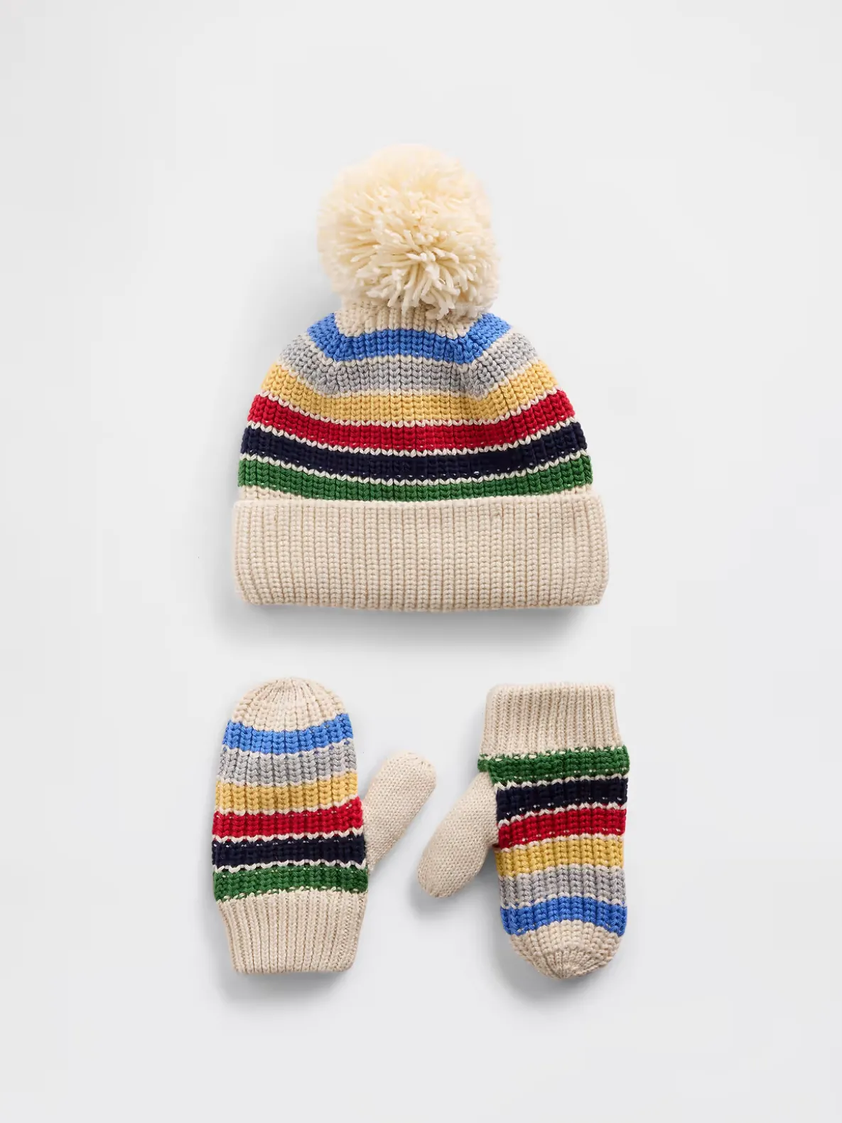 Baby & Toddler Pom Beanie & Mittens Set