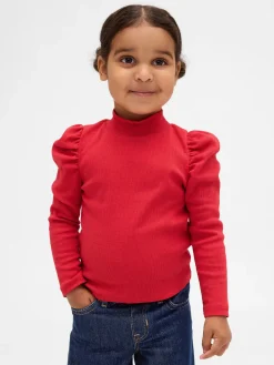 Baby & Toddler Puff-Sleeve Rib Mockneck