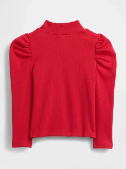 Baby & Toddler Puff-Sleeve Rib Mockneck