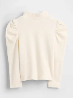 Baby & Toddler Puff-Sleeve Rib Mockneck