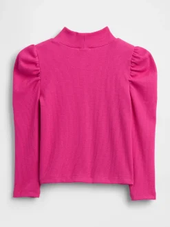 Baby & Toddler Puff-Sleeve Rib Mockneck