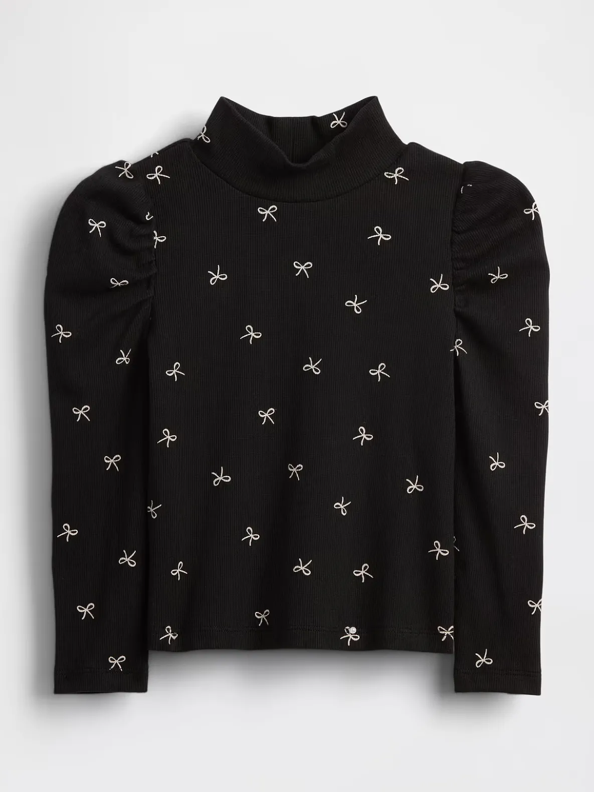 Baby & Toddler Puff-Sleeve Rib Mockneck