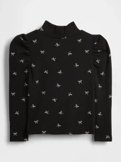 Baby & Toddler Puff-Sleeve Rib Mockneck