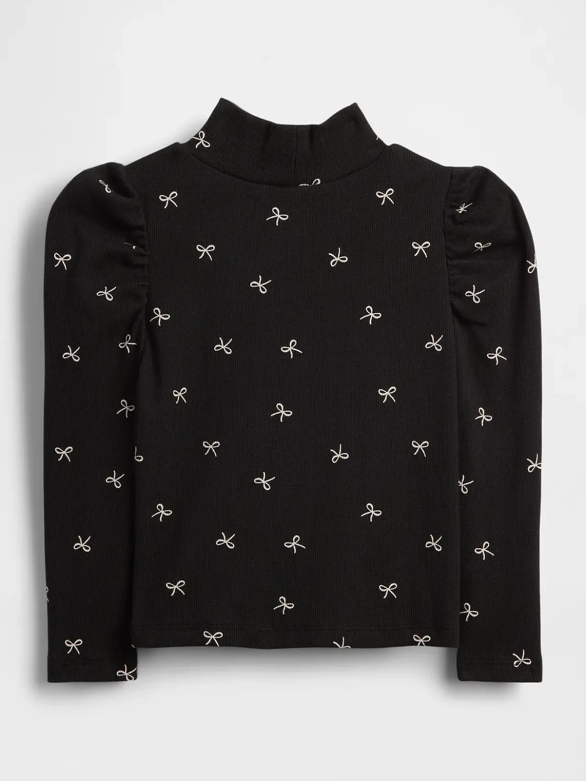 Baby & Toddler Puff-Sleeve Rib Mockneck