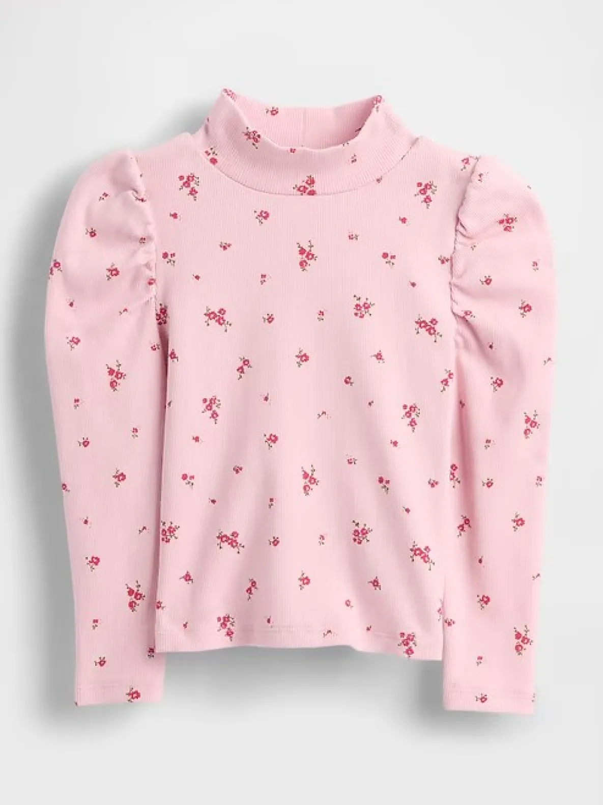 Baby & Toddler Puff-Sleeve Rib Mockneck
