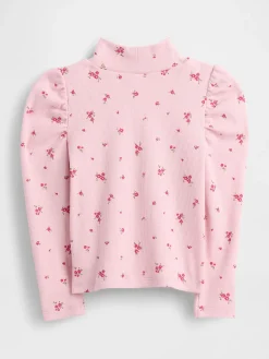 Baby & Toddler Puff-Sleeve Rib Mockneck