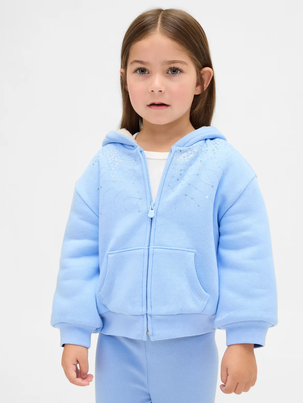 Baby & Toddler Sherpa-Lined Sequin Zip Hoodie