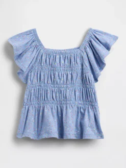 Baby & Toddler Smocked Flutter-Sleeve Top