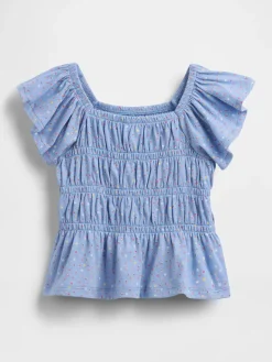Baby & Toddler Smocked Flutter-Sleeve Top