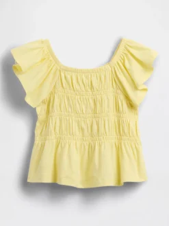 Baby & Toddler Smocked Flutter-Sleeve Top