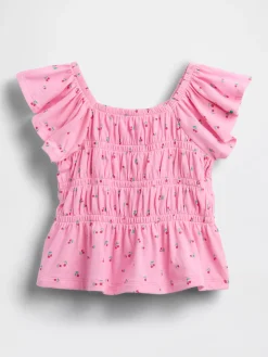 Baby & Toddler Smocked Flutter-Sleeve Top