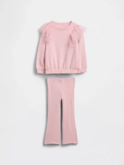 Baby & Toddler Tulle Sweatshirt & Rib Flare Leggings Set