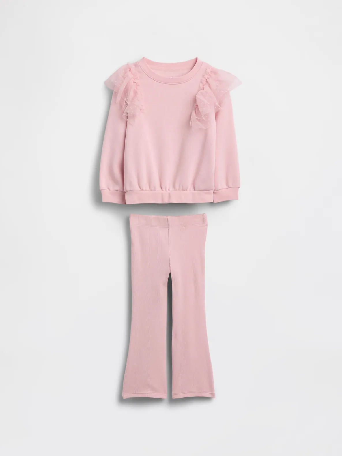 Baby & Toddler Tulle Sweatshirt & Rib Flare Leggings Set