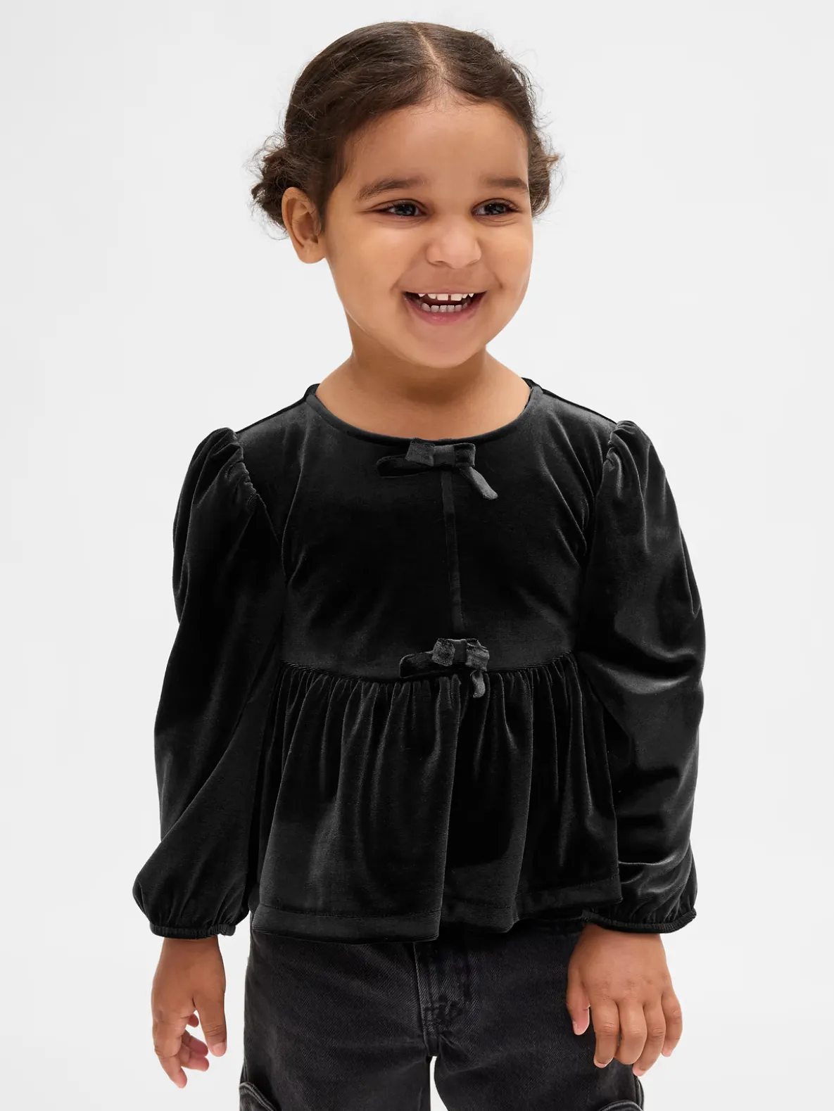 Baby & Toddler Velour Bow Top