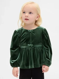 Baby & Toddler Velour Bow Top
