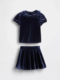 Baby & Toddler Velour Bow Outfit Set