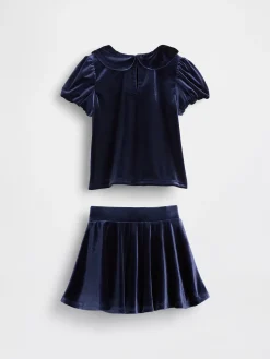 Baby & Toddler Velour Bow Outfit Set