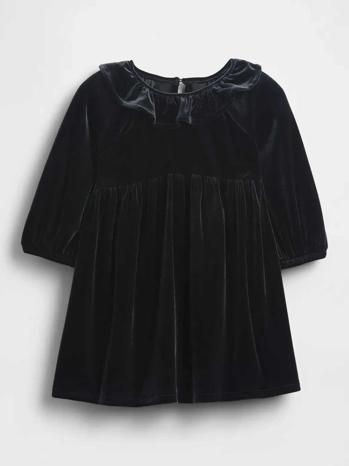 Baby & Toddler Velour Ruffle Collar Dress