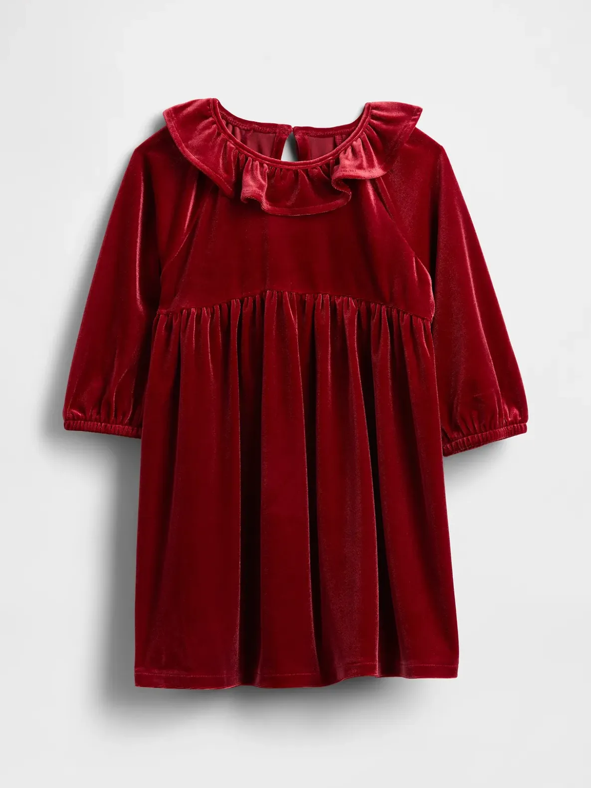Baby & Toddler Velour Ruffle Collar Dress