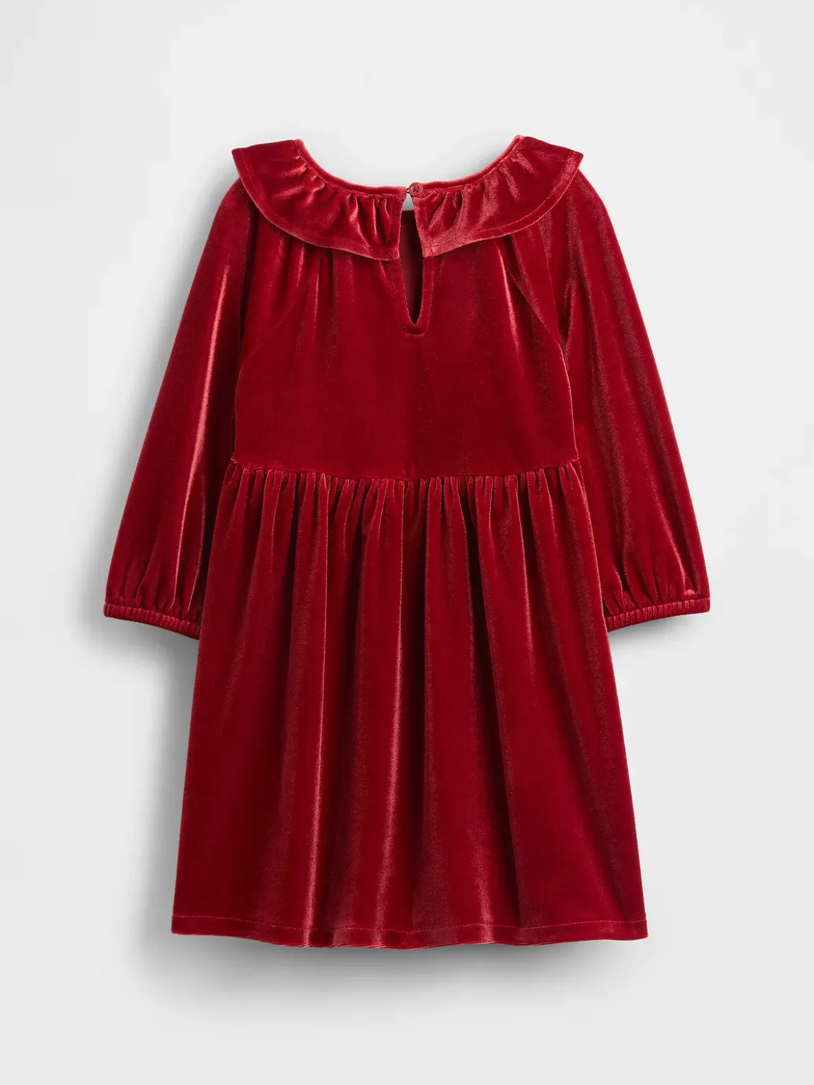Baby & Toddler Velour Ruffle Collar Dress