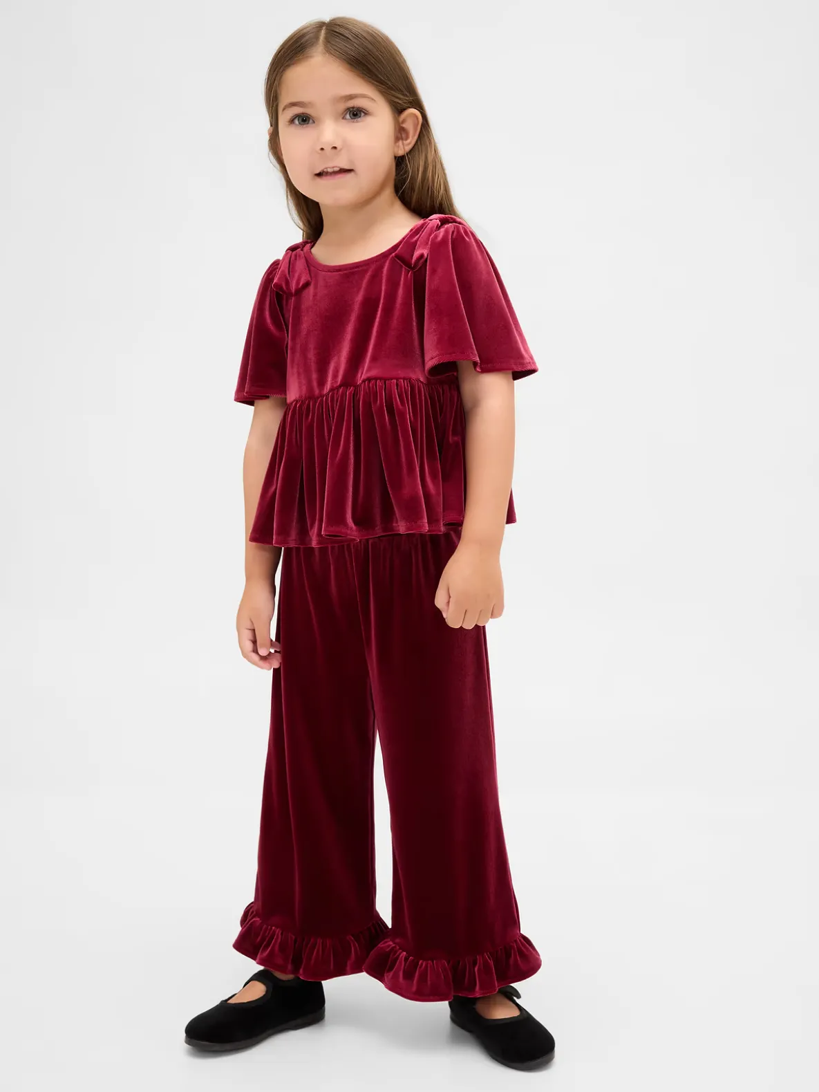 Baby & Toddler Velour Ruffle Outfit Set